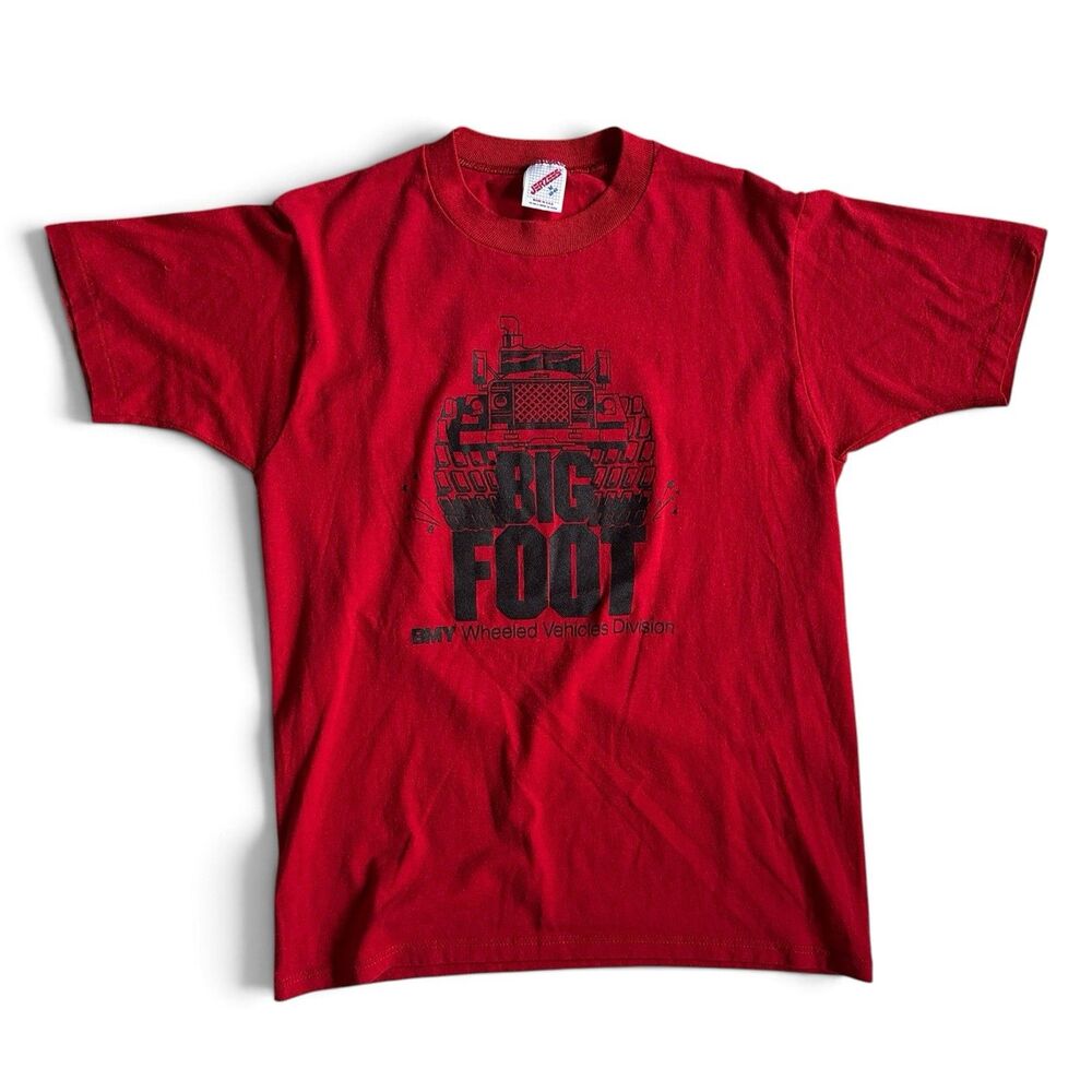 BIG FOOT Monster Truck Vintage T Shirt, M, Single-Stitch Red USA, BMY, 80s, 90s